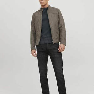 เสื้อแจ็คเก็ตหนังกลับผู้ชาย คอตั้ง โลโก้ด้านหน้า ระบายอากาศได้ดี เป็นมิตรกับสิ่งแวดล้อม สไตล์ลำลอง สำหรับฤดูหนาว เดินทาง ท่องเที่ยว รุ่นใหม่ - Product Image 3