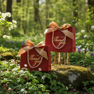 Wholesale Luxury Christmas Recyclable Coated Paper Classic Gift Bags Cotton Rope Handle Custom <b>Thank</b> <b>You</b> Gold Stamp Offset - Product Image 4