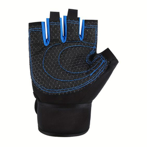 Guantes de cuero sin dedos para hombre, conducción de coches, ciclismo, Fitness, guante para hombre, guantes de cuero Napa italiano, Media Piel de ciervo, piel de cordero - Product Image 6
