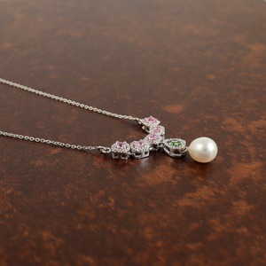 Timaniyas 925 Sterling Silver Necklace for Girls Freshwater Pearl Cubic Zircon <b>Stone</b> with Diamond Jewelry For Engagement Wedding - Product Image 4