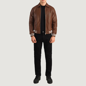 Veste d'extérieur à fermeture éclair personnalisée pour hommes-Retro Varsity Design Trendy City Style Cozy Athletic Couche de haute qualité - Product Image 6