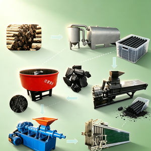 Presse à briquettes de sciure de bois à faible coût, fabriquée en Chine par Runxiang, avec des caractéristiques hexagonales, économes en énergie et à haute dureté - Product Image 1