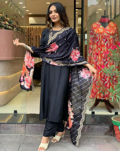 Afghani Chanderi Material Mangas completas Ropa informal Mujer Alta calidad Precio barato 1 pieza Nuevo diseño de moda Impresión digital - Product Image 4