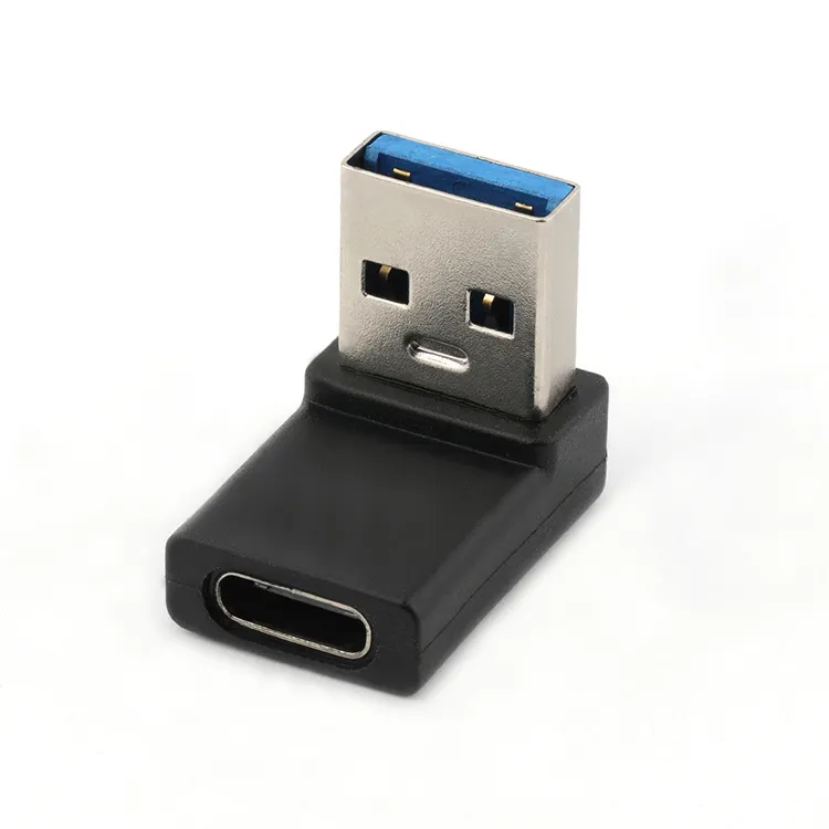 90 Degree Right Angle Recurved USB 3.0 Type A Male To Type C Female Adapter