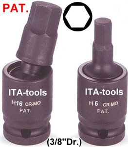 2 Way Impact Universal Hex Bit-Socket 3/8in Proveedor de Taiwán ODM OEM DIY Grado de acabado de fosfato de acero SCM-440 - Product Image 1