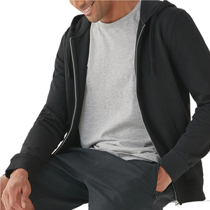 Pull à fermeture éclair décontracté pour hommes OEM Pull tricoté en pur coton pour la saison d'automne/Sweat-shirt à capuche de qualité bon marché dernier modèle - Product Image 3