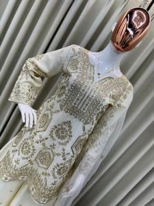 Colección de Vestidos Salwar Kameez Dupatta de Seda Banarasi con Tejido Pesado para Novia, Estilo Walima, Especial para Bodas y Compromisos - Product Image 2