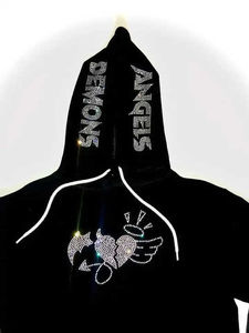 Sweats à capuche zippés avec logo imprimé personnalisé pour femmes avec broderie en strass Nouvelle tendance Street Wear pour l'hiver Couleur rose - Product Image 6