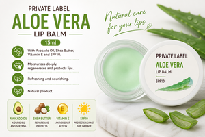 Bálsamo Labial de Aloe Vera de Marca Privada SPF10 15ml OEM |   Cuidado Labial Hidratante con Manteca de Karité y Vitamina E |   España UE - Product Image 2