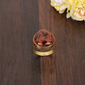 925 Sterling <b>Silver</b> Unique Design <b>Band</b> Handmade Engagement Party Ring with Red Jasper Pear Cabochon Fine <b>Silver</b> for <b>Wedding</b> Gift - Product Image 3