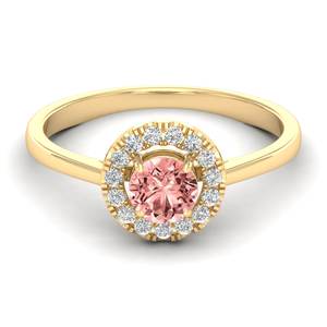 Anillo Halo con Morganita de Corte Redondo de 0.5 Quilates en Oro Sólido de 14K, Diseño Clásico REYES, para Mujer, Joyería con Diamantes Certificados por IGI - Product Image 6