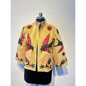 Chaqueta SUZANI Reversible y Elegante, Prenda Exterior Ligera de Piel de Oveja, Estilo Boho, Otoñal, Casual, Profesional, Corta, de Algodón, con Estampado Animal - Product Image 1