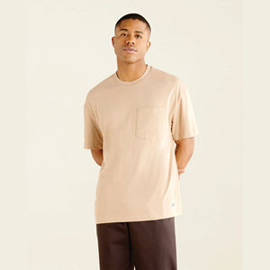 Camiseta deportiva clásica de cuello redondo al por mayor: Top informal de corte relajado de secado rápido para hombre, mezcla de algodón y poliéster - Product Image 1