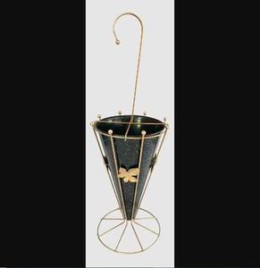 Porte-parapluie d'intérieur en forme de seau avec support de rangement seau à parapluie couleur noire porte-parapluie enduit de poudre décoration de la maison - Product Image 5