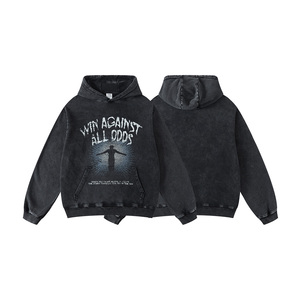 Nueva Sudadera con Capucha para Hombre, Estilo Americano, Holgada, con Estampado Digital, Talla Grande, Lavada, para Otoño e Invierno - Product Image 1