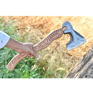 Hache de qualité industrielle personnalisée en acier à haute teneur en carbone manche en bois à prise parfaite avec housse de protection pour le camping et le travail des hachettes - Product Image 2