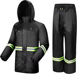 Combinaison de pluie haute qualité 100% étanche Hi Visible, combinaison de pluie en PVC imperméable pour moto - Product Image 1