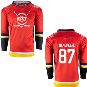 Jersey de hockey sobre hielo con bordado de apliques personalizados al por mayor, ropa deportiva de poliéster 100%, camisetas de hockey para unisex - Product Image 5