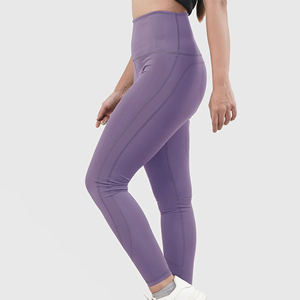 Leggings de gym ajustés de haute qualité pour femmes Tissu tricoté OEM personnalisé en spandex/polyester Vente en gros - Product Image 3