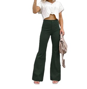 Amante, venta al por mayor, moda, nuevo estampado a cuadros, cintura alta, informal, Jogging, Jogger, pantalones acampanados, pantalones de mujer con estilo a la moda - Product Image 6
