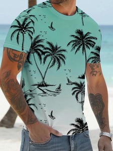 Vêtements pour hommes T-shirt imprimé circulaire 3D T-shirt d'extérieur à col rond et à manches courtes Sports d'été Style de rue Séchage rapide - Product Image 2