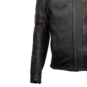 Toutes les tailles avec logo personnalisé et fermeture éclair vêtements de marque privée pour hommes vestes veste en cuir d'hiver élégante pour hommes - Product Image 4