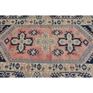 Alfombra de lana Rosa Negra turca Vintage, diseño de retales de tejido plano de 3,9x6,4 pies para decoración para sala de estar, uso de pasillo, respaldo de látex - Product Image 5