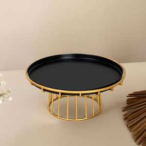 แท่นวางเค้กเหล็กรูปทรงเรขาคณิตแบบโมเดิร์นทำด้วยมือพร้อมผิวสีทอง | ถาดใส่ขนมหวาน - Product Image 5