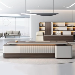 Large Wooden L Shaped Computer <b>Desk</b> Ergonomic Manager Table for Home Office Setup - Product Image 1