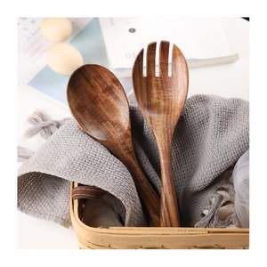 Ensemble de 2 cuillères de style classique en bois faites à la main de meilleure qualité pour la décoration de la cuisine pour les mariages BY HF CRAFTS - Product Image 5