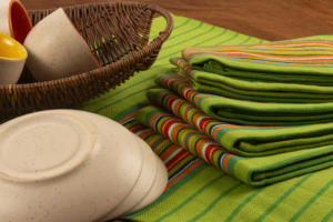 Ensemble de serviettes de cuisine Salsa 100% coton microfibre à séchage rapide avec bambou tissé vert usage domestique espaces commerciaux hôtels restaurants - Product Image 5