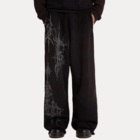 Pantalon de jogging évasé mi-long personnalisé pour femme, grande taille, en molleton uni décontracté, avec cordon de serrage, élastique, coupe ample, imprimé plumes