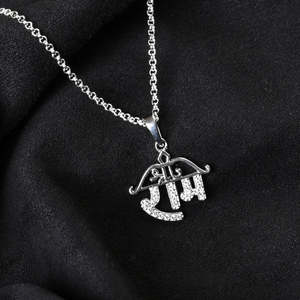 Compre Collares con Colgantes de Plata de Ley 925 para Hombres y Niños, Estilo Vintage, Eslabones Modernos en Dorado con Forma de Número, Letra, Diamante y Perla - Product Image 2