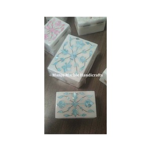 Caja de incrustaciones de mármol de diseño de alta calidad de producto superior de colección superior con arte Floral de concha de mar de estilo nácar para joyero - Product Image 2