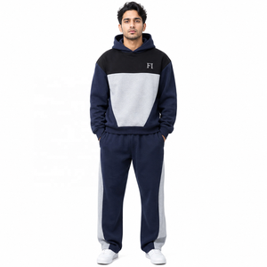 Ensemble de survêtement unisexe 100 % coton, imprimé, épais, doublé polaire, avec sweat-shirt à capuche et pantalon – Fournisseur ODM/OEM - Product Image 1