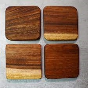 6Pcs Wooden Coasters with Holder Coffee Table <b>Decor</b> for Drink Home Dining Table <b>Kitchen</b> <b>Accessories</b> Cute Beer Bar Decorative - Product Image 3