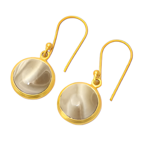 Boucles d'oreilles en argent sterling 925 plaqué or pierre précieuse de silex bijoux à la mode à la mode pour la fête de fiançailles de mariage - Product Image 4