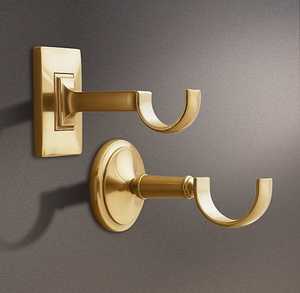 Soportes de cortina de hierro dorado únicos para salas de estar lujosas, artesanía de metal forjado a mano para casas vintage - Product Image 1