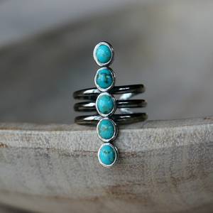 Bague turquoise en argent sterling faite à la main pour femme - Product Image 3