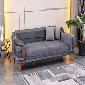 Ensemble de canapés de salon de luxe moderne en tissu velours, 3+3+1+1 places, style Chesterfield, pour la maison et l'hôtel - Product Image 4