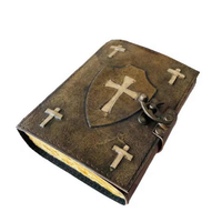 Carnet en cuir antique fait main, organisateur personnel vintage, en cuir véritable, couverture rigide classique gaufrée, bord festonné