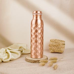 Pure Copper Luxury Eco-Friendly <b>Water</b> <b>Bottle</b> Diamond Design | <b>Large</b> Capacity Portable | Ayurvedic Drinking <b>Bottle</b> | Private - Product Image 3