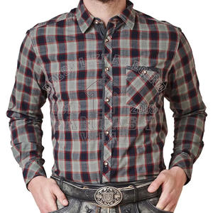 FANTASY WEAR OEM Chemises à carreaux décontractées pour hommes, en coton Oxford, à manches longues, avec poche et boutons, de haute qualité, certifiées CE - Product Image 1