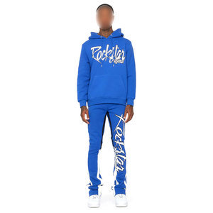 Dans une couleur bleue unie de la plus haute qualité Faites vos propres vêtements d'extérieur respirants pour hommes Survêtements évasés par des sports élégants - Product Image 1