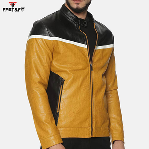 Chaqueta de cuero para hombre, novedad en diseño de color sólido, ropa deportiva, chaqueta de cuero para moto - Product Image 5