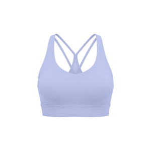 Sujetador deportivo acolchado con estampado para mujer, soporte medio, top de entrenamiento para ropa deportiva - Product Image 1
