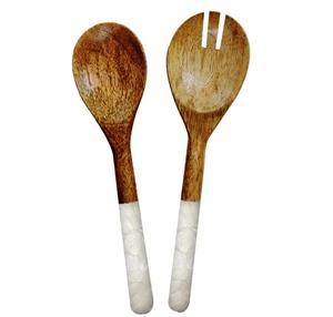 Juego de servidor de ensalada de Acacia, juego de servidor de ensalada de madera de 2 hechos a mano, KETCHENWAR ÚNICO - Product Image 6