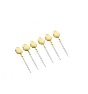 Juego de cucharas de acero inoxidable y latón de doble tono dorado Premium de 6 piezas Fabricante Mayorista - Product Image 2