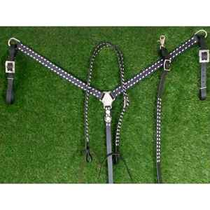 Meilleure qualité Western équitation ensemble équestre confortable en cuir têtière poitrine plaque acier inoxydable licou disponible en vrac - Product Image 1