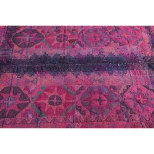 พรมตุรกีวินเทจขนาด 4.9x5.9 ฟุต, พรมปูพื้น, พรมขนสัตว์สีชมพูคิลิม - Product Image 5